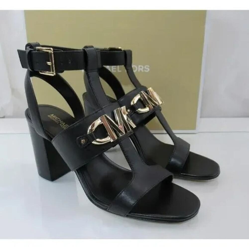 Michael Kors Women's Izzy T-Strap Dress Sandal, Black Size 5M - Picture 4 of 5